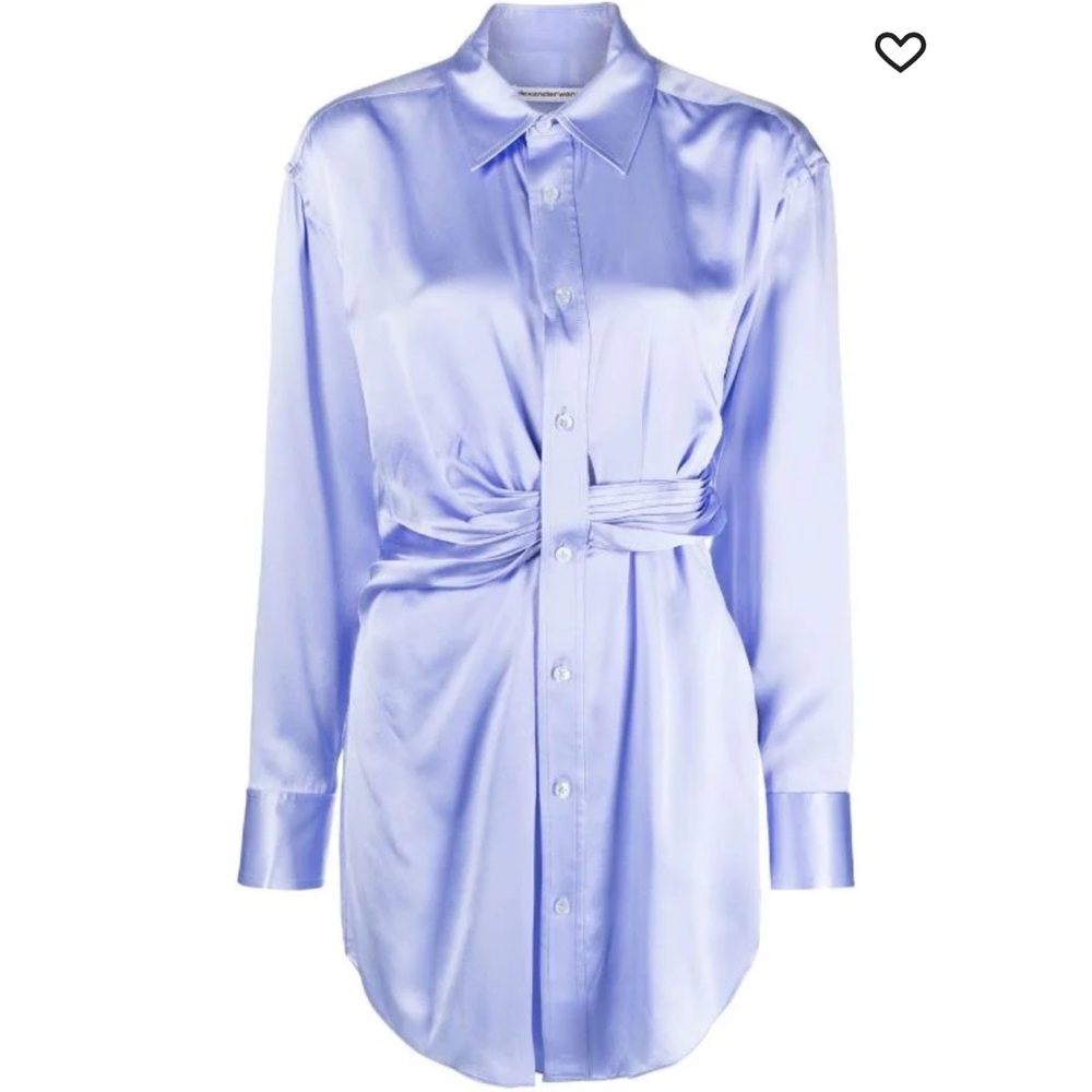 Alexander Wang Cinched Silk Satin Shirt Dress - NWT